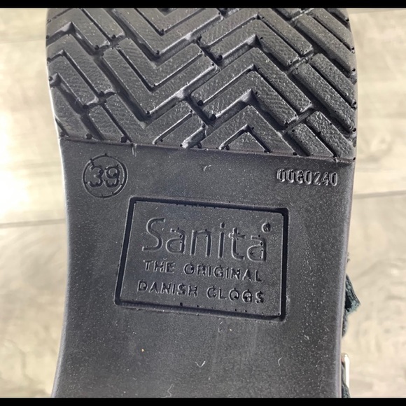 Sanita Blue / Black Leather Mary Jane Women’s Clogs Shoes Size 39 Euro, 8-8.5 US - Picture 8 of 9